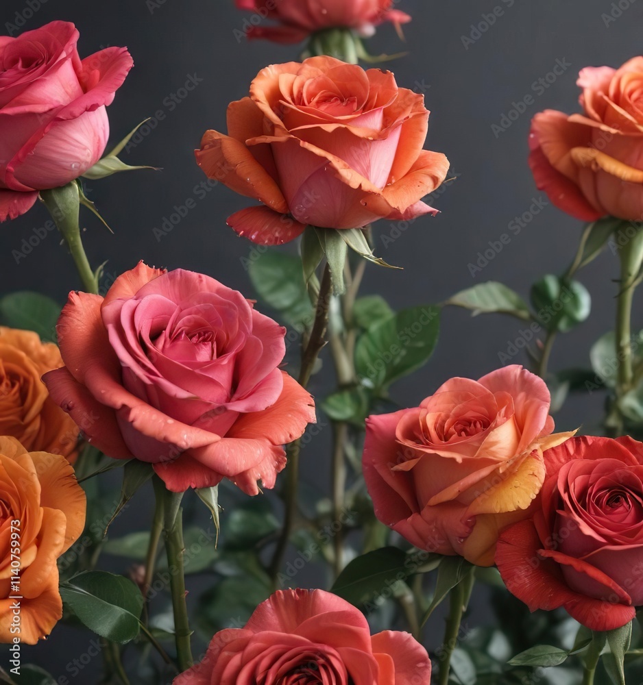 Five roses with some of the petals slightly wilted and wilting away , nature, fading beauty Five roses with some of the petals slightly wilted and wilting away , nature, fading beauty