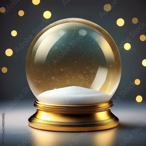 boule à neige avec socle doré à remplir, boule magique en ia