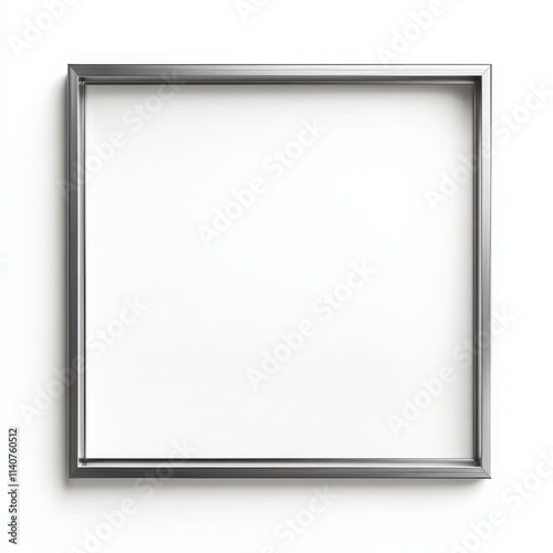 A modern metal frame with thin, sleek lines and a brushed silver surface on a white background 