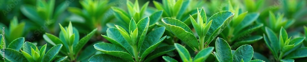 Dense foliage of sage green leaves on a desert shrub, nature, closeup