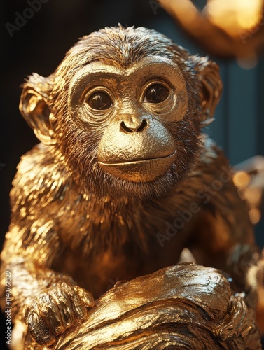 2016 is year of the monkey,Gold monkey photo