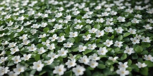 delicate white petals floating on top of a bed of green leaves , fresh cut flowers, florals