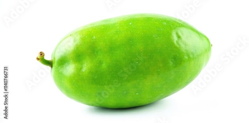 Wallpaper Mural Double whole mango leaf on a bright green stem isolated on white background, foliage, single, green Torontodigital.ca