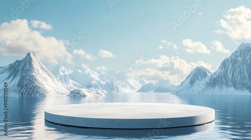 Breathtaking mountain landscape with serene water reflection. photo