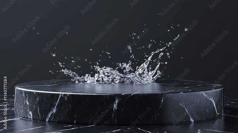 Dynamic water splash on sleek marble background, captivating visuals. Dynamic water splash on sleek marble background, captivating visuals.
