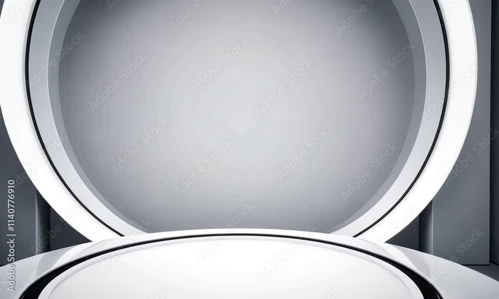Modern Minimalist Product Display Platform with Circular Design Elements Modern Minimalist Product Display Platform with Circular Design Elements