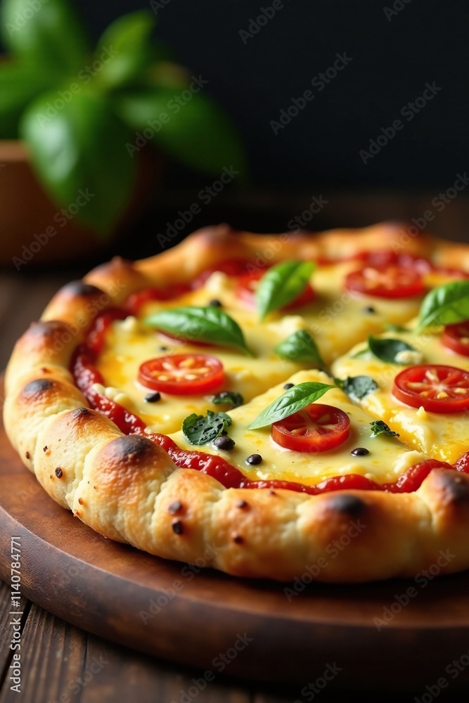Freshly baked Italian flatbread on countertop, crusty, bread Freshly baked Italian flatbread on countertop, crusty, bread