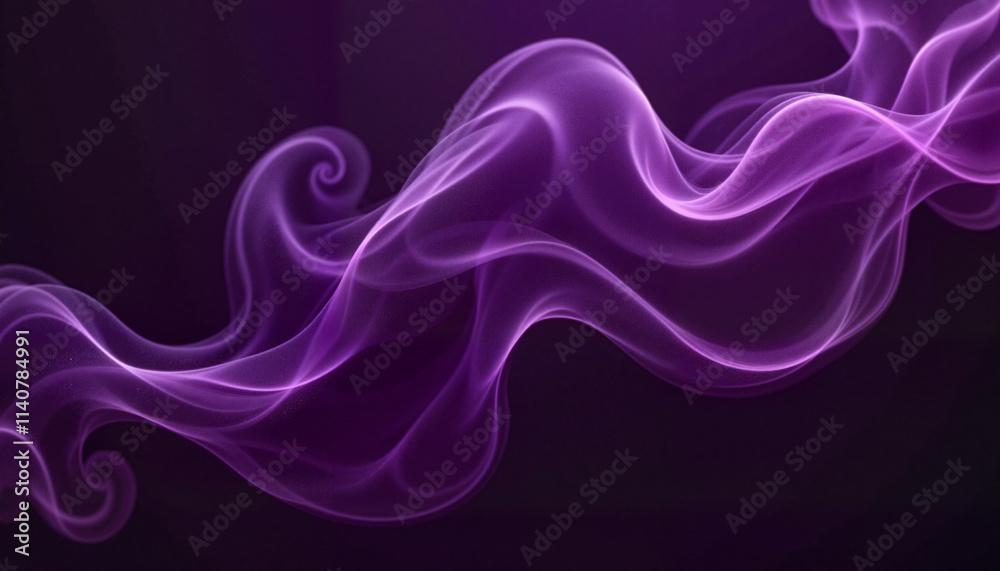 Abstract purple smoke waves on dark background. Abstract purple smoke waves on dark background.