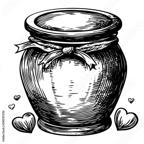 jar glass vase pot pottery ceramic porcelain bottle food antique old traditional kitchen hearts vector love heart romantic cute