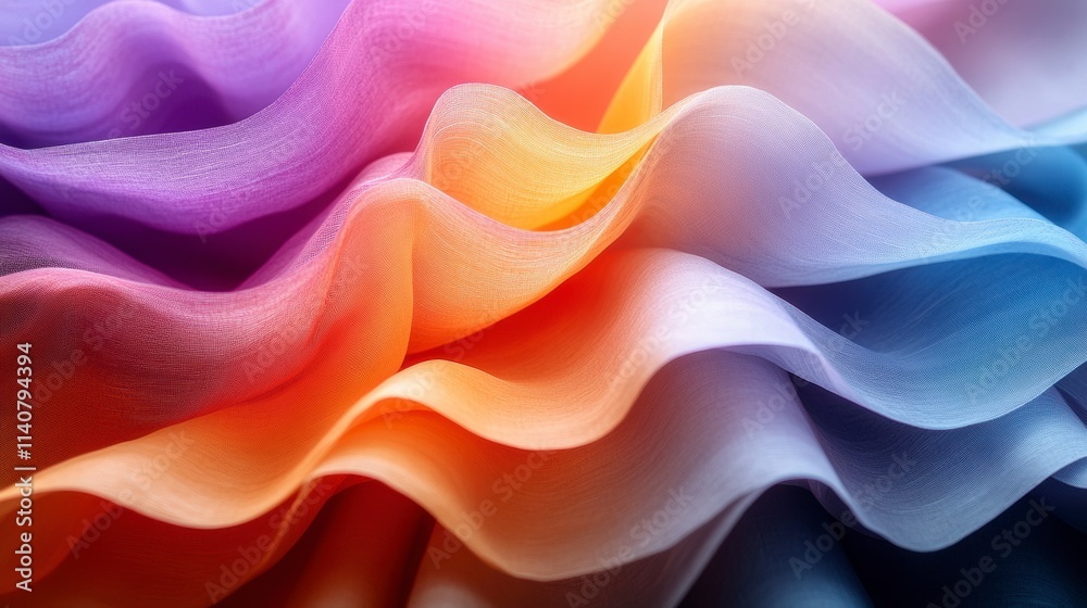 Obraz premium Stunning Fabric Texture Art - Vibrant Colors and Delicate Folds