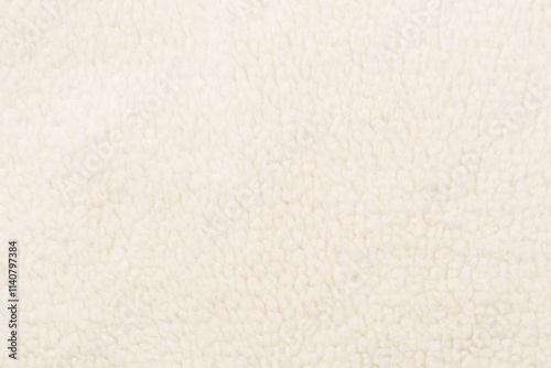 Slika na platnu White cuddle teddy bear fabric as background, top view