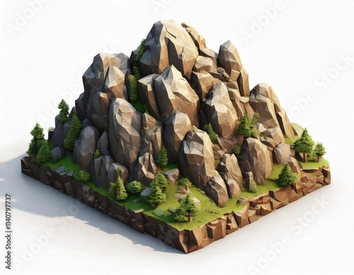 Isometric Mountain Landscape photo