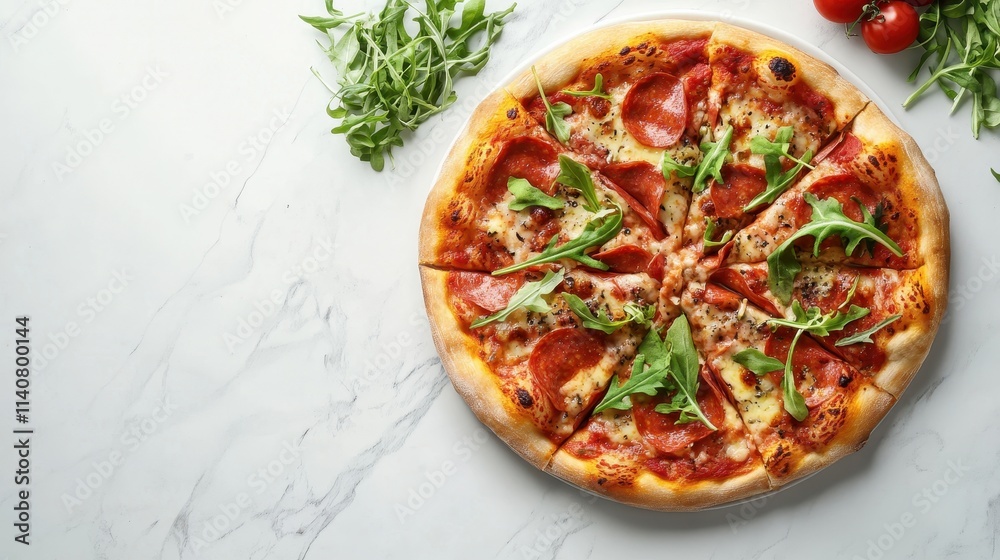 Fresh Pepperoni Pizza with Uneven Crusts and Toppings Fresh Pepperoni Pizza with Uneven Crusts and Toppings