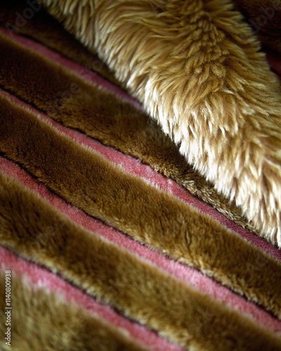 Close-up of colorful fluffy carpet textures  
Detailed close-up view of fluffy carpet textures in vibrant colors, showcasing soft fibers and cozy material for home decor inspiration.  
