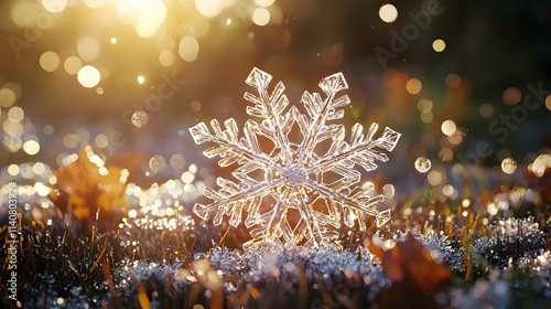 Crystal Snowflake Winter Illustration