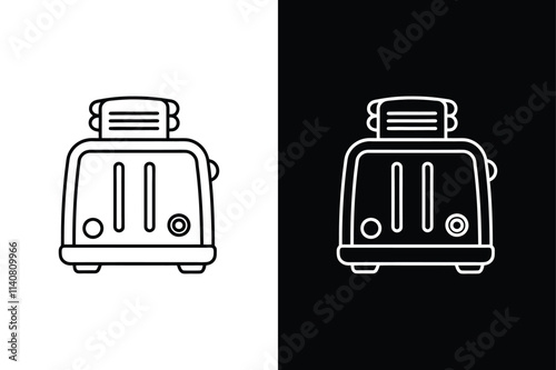 Toaster icon vector on White Background ,Vector Art Illustration on white background.