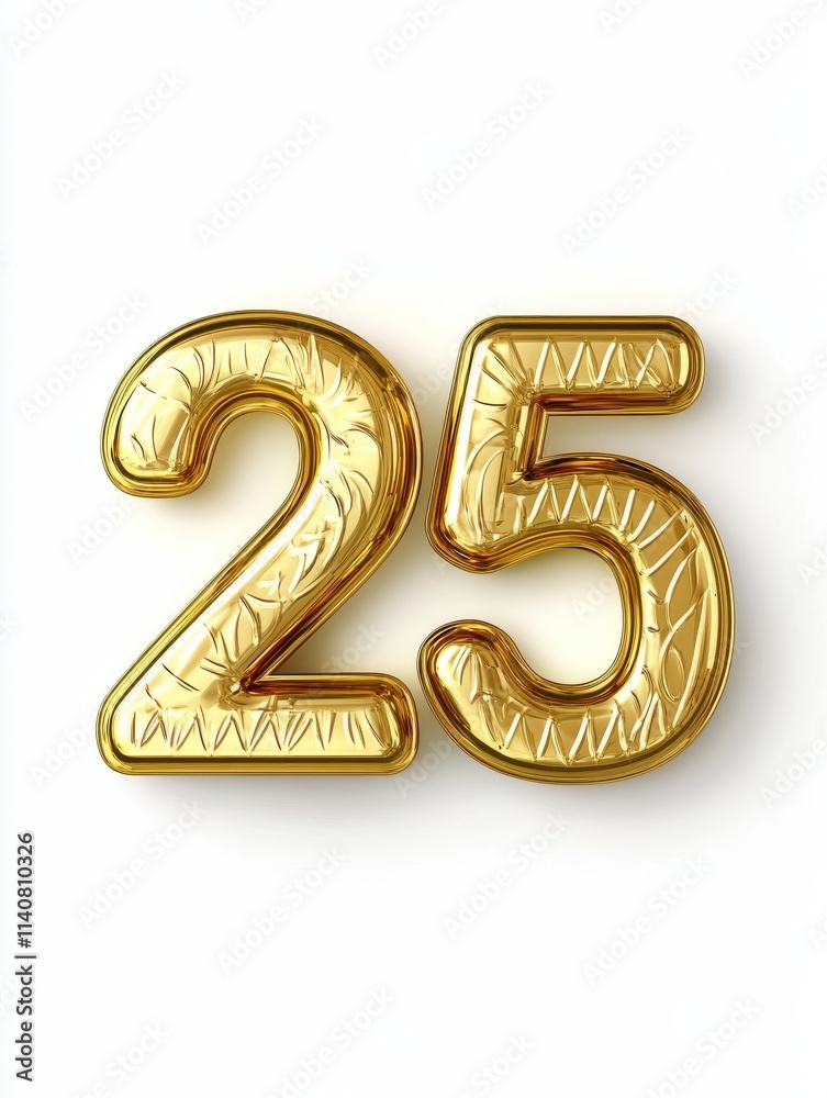 2025 Happy New Year 3d number gold isolated on white background 2025 Happy New Year 3d number gold isolated on white background