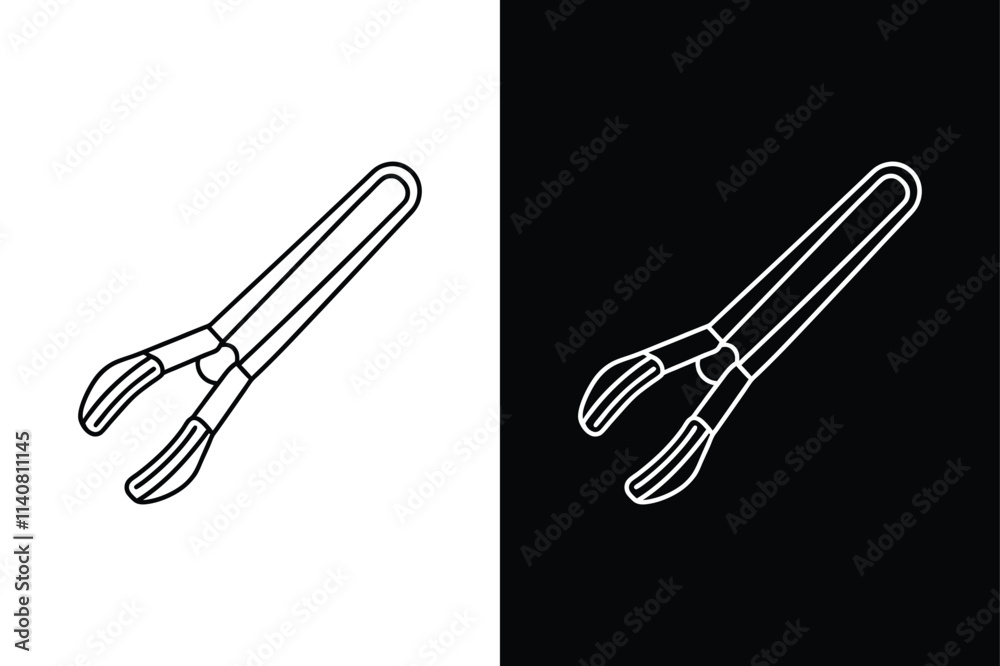 Tongs vector on White Background ,Vector Art Illustration on white background. Tongs vector on White Background ,Vector Art Illustration on white background.
