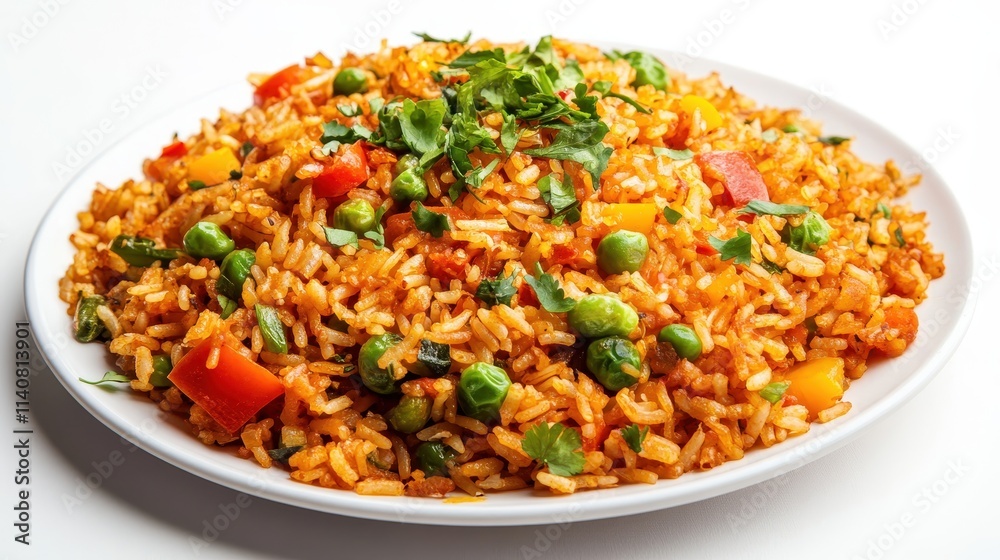 Colorful Overhead Shot of Spanish Fried Rice Colorful Overhead Shot of Spanish Fried Rice