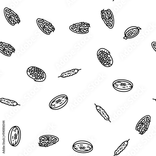 turkish cuisine food meal vector seamless pattern thin line illustration