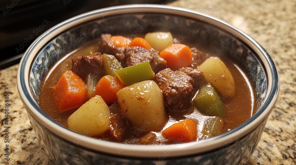 Delectable Beef Stew in a Rustic Bowl Delectable Beef Stew in a Rustic Bowl