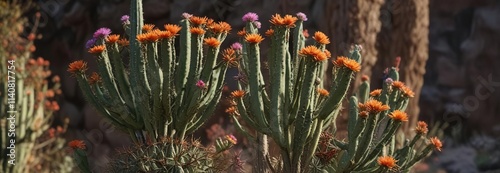 multiple branches and stems of a slender cactus, climbing cactus, flora, apocactus flagelliformis photo