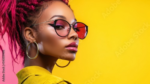 The Woman in Vibrant Sunglasses