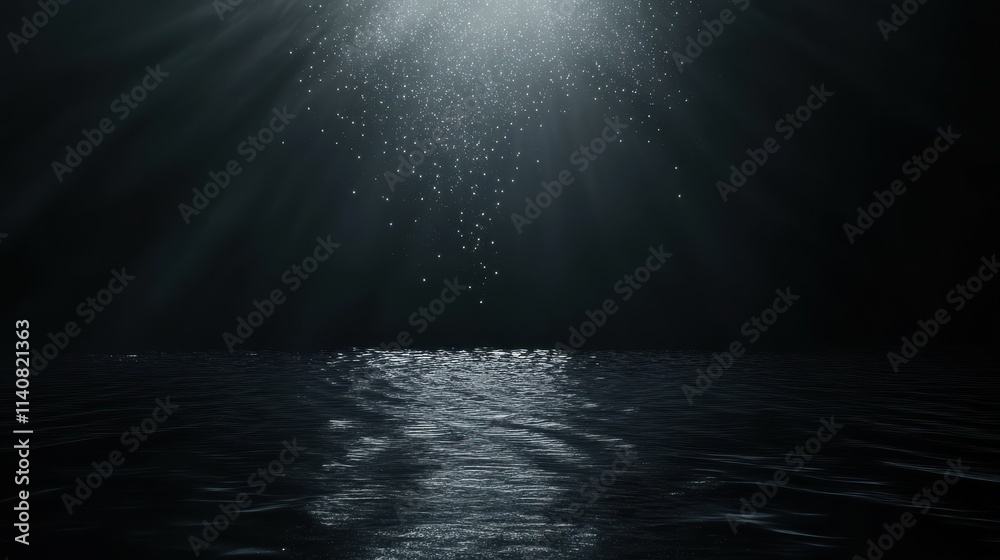 Holiday fireworks above water with reflection on the black sky background Holiday fireworks above water with reflection on the black sky background