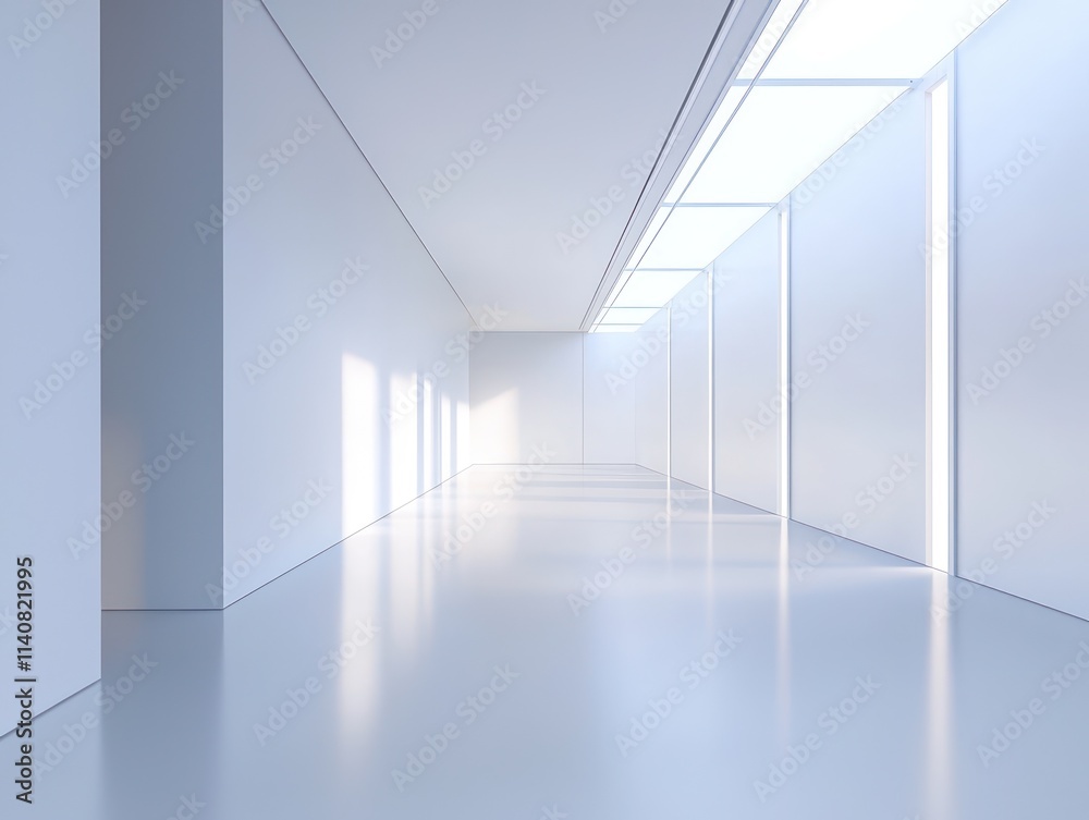 Obraz premium Mockup a modern gallery with blank walls, ideal for art exhibitions