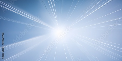 A long exposure winter sky photo with a bird's eye view of the winter sky, capturing the bright winter sun

