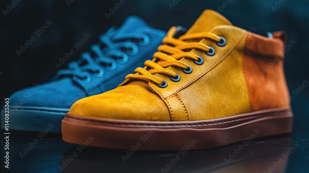 Stylish Suede Sneakers: A Close-Up of Vibrant Colors and Modern Design Stylish Suede Sneakers: A Close-Up of Vibrant Colors and Modern Design