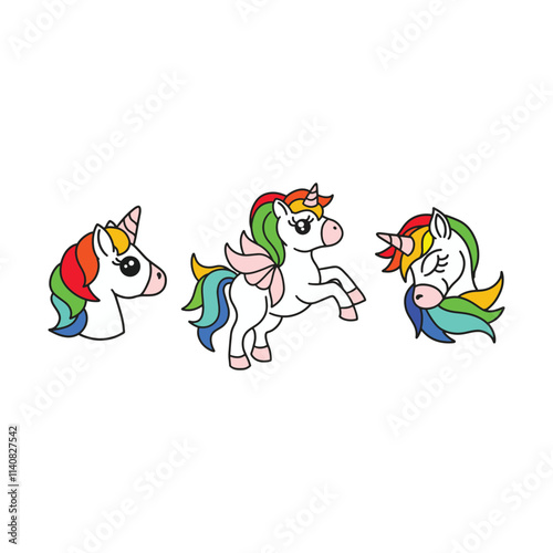 set of funny cartoon animals