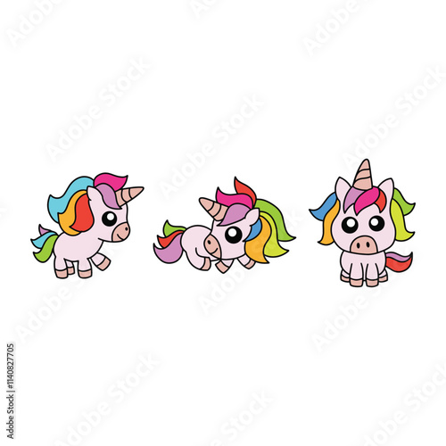 set of funny cartoon animals