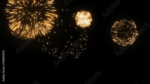 Fireworks explosion alpha channel key yellow background