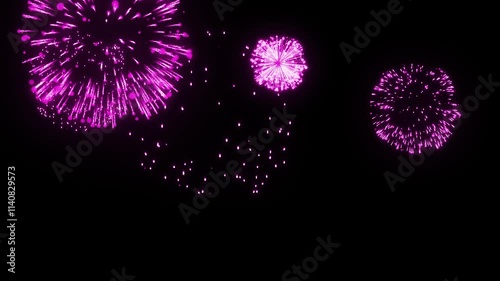 Fireworks explosion alpha channel key pink background