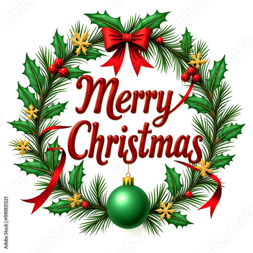Merry Christmas design for greeting card. Merry Christmas with Various Christmas-themed designs