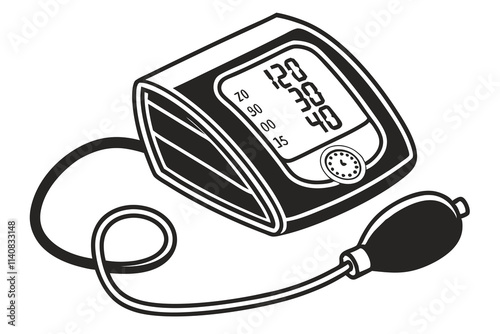 creative medical  blood pressure icon concept Black Color and White Background