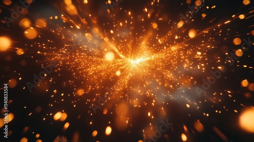 Fireworks and copy space. Abstract background holiday.