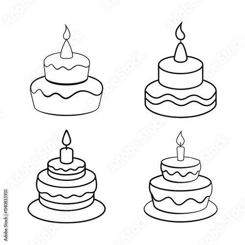 A set of cake vector illustration