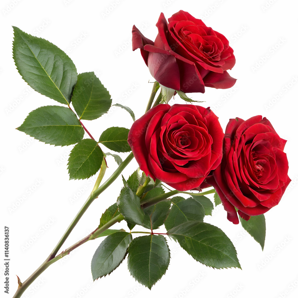 Fototapeta premium red roses isolated on white background