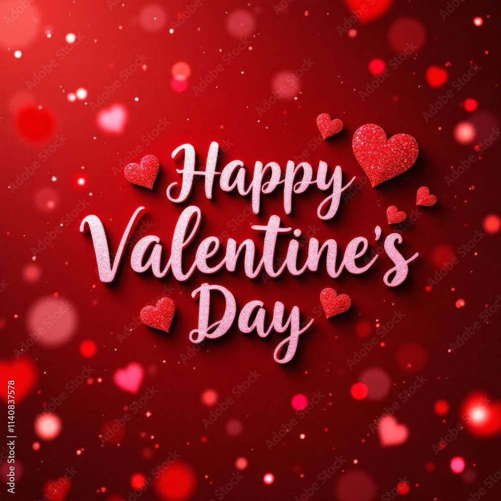 Naklejka premium A red and white Valentine's Day sign with hearts