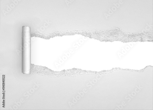 frame of torn white paper on transparent background