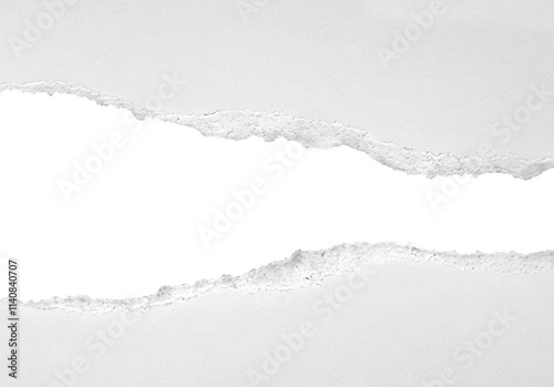 frame of torn white paper on transparent background