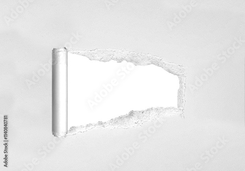 frame of torn white paper on transparent background