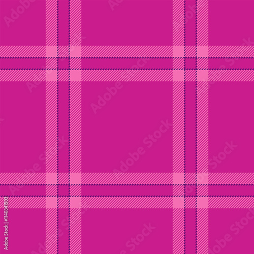 British fabric seamless pattern, 1940s plaid vector tartan. Curtain check textile texture background in pink and violet colors.