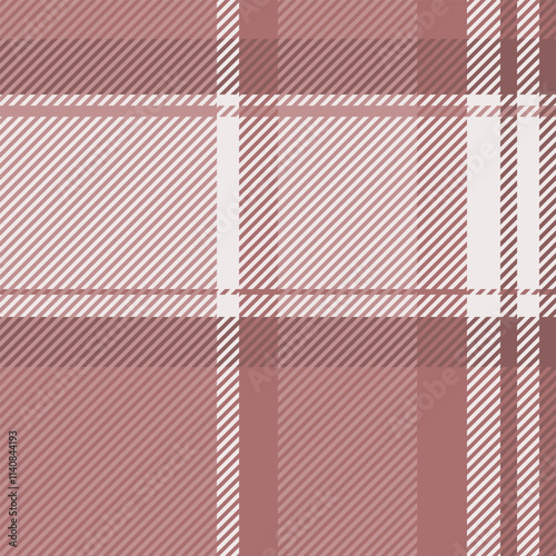 Grungy pattern vector seamless, domestic check texture plaid. Damask background tartan fabric textile in red and rosy brown colors.