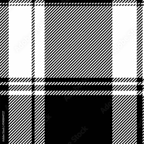 Service vector background tartan, poncho plaid textile check. Oriental fabric seamless pattern texture in black and white colors.