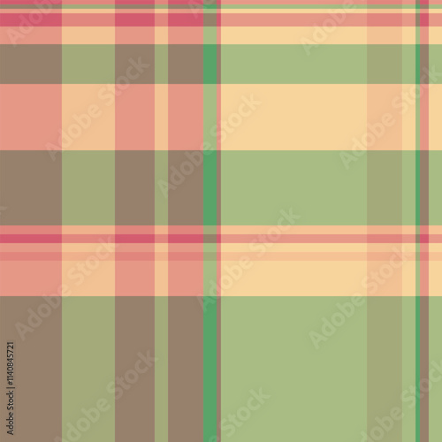 Picnic texture textile vector, ribbon pattern tartan check. Thread seamless fabric background plaid in red and pastel colors.