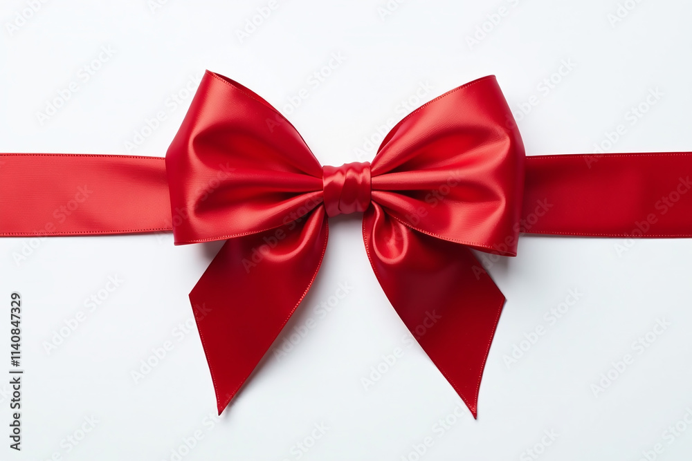 luxurious red ribbon tied perfect bow crisp white background surrounded elegance refinement luxurious red ribbon tied perfect bow crisp white background surrounded elegance refinement
