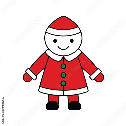 A cute cartoon christmas santa vector illustration